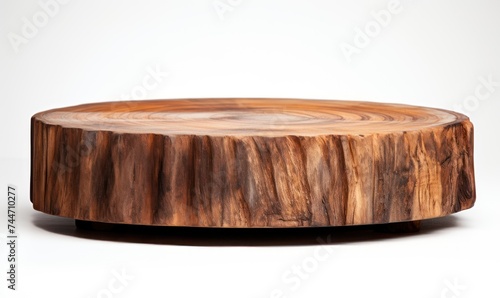 Vintage Wooden Round Stand Isolated for Display