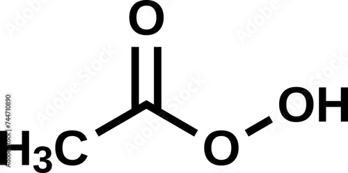 Peracetic acid structural formula, vector illustration