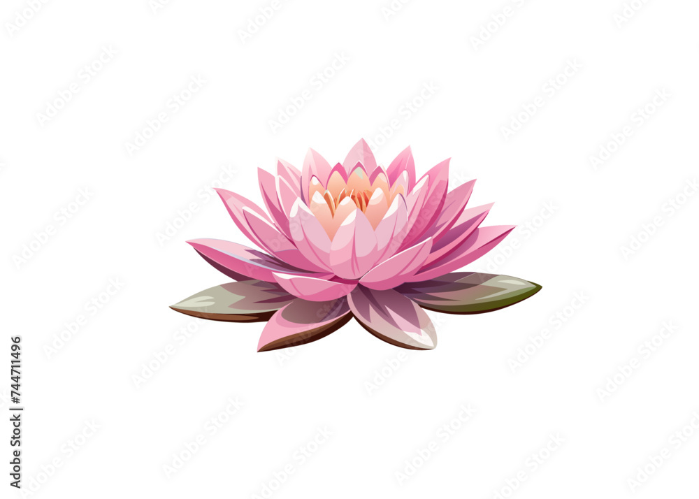 Water lily flower vector art, isolated