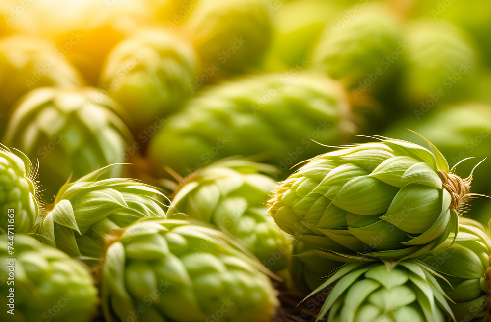 Fototapeta premium Hops background close up