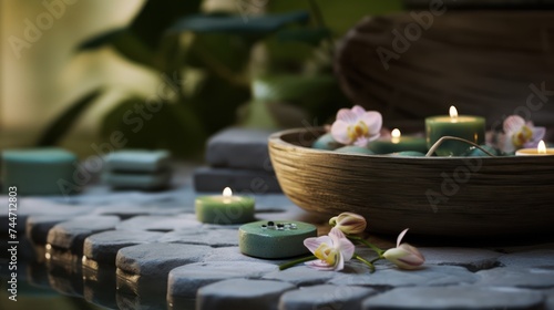 Relaxing Spa Composition Captured with Canon 85mm Lens photo