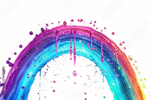 LGBTQ Pride carnation pink. Rainbow demiromantic colorful out and proud diversity Flag. Gradient motley colored personalized LGBT rights parade festival interfuse diverse gender illustration photo