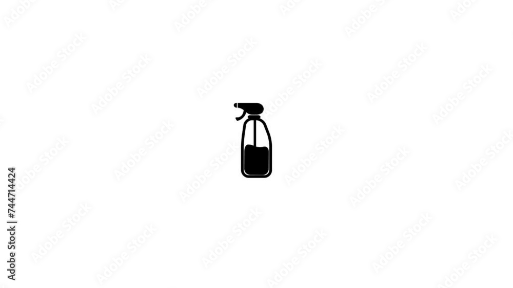 Spray Bottle icon, Hand holding spray bottle icon, detergent liquid spray symbol animation. Spray Bottle icon, Hand holding spray bottle icon, detergent liquid spray symbol animation.