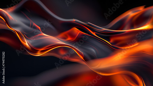 Flame Dance on Dark Canvas | Perfect for Modern Graphic Design & Presentations, Abstract 3D Background