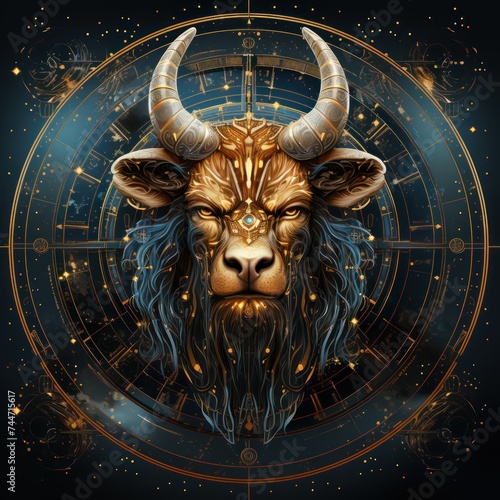 Taurus Zodiac Exploring the Mysteries of the Universe Amidst a Starry Sky