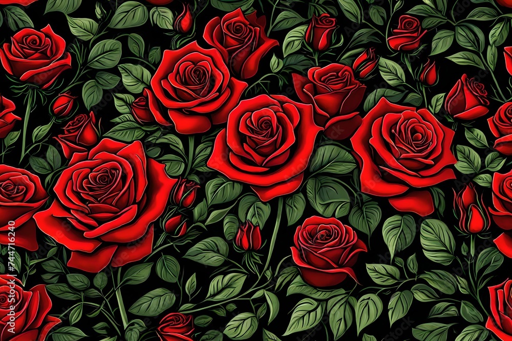 seamless pattern with roses seamless pattern with roses