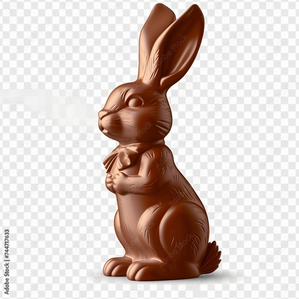 Chocolate Easter bunny isolated on transparent background. Vector ...