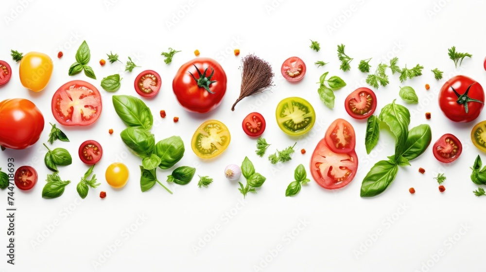Assorted vegetables on a clean white background, suitable for food and cooking concepts Assorted vegetables on a clean white background, suitable for food and cooking concepts