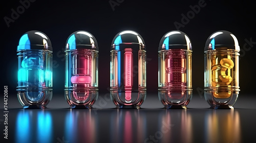 A set of colourful capsule