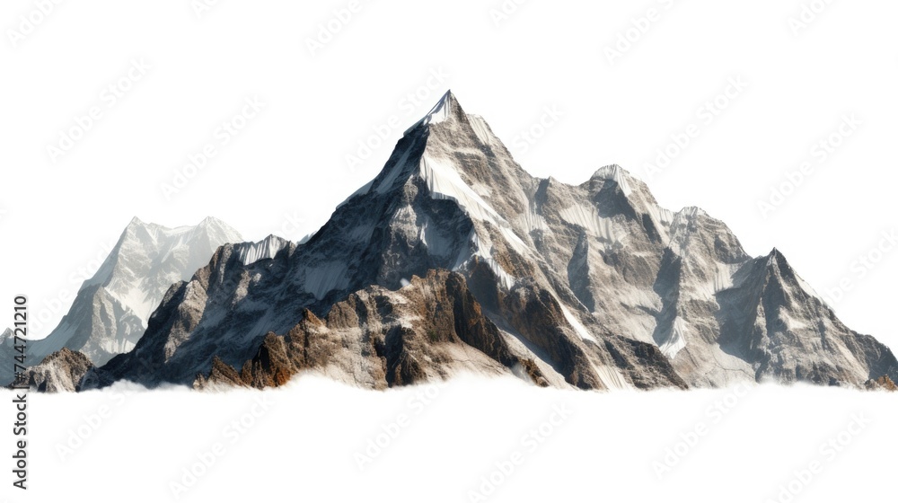 Obraz premium Majestic snow-capped mountain peak, perfect for outdoor and adventure themes