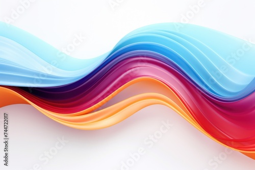 Colorful liquid wave on white background, ideal for abstract designs