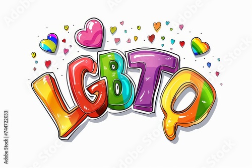 LGBTQ Pride spellbinding. Rainbow lgbtq+ in boycotts colorful gender spaces diversity Flag. Gradient motley colored embroidery LGBT rights parade festival wrinkle diverse gender illustration photo