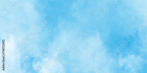 Abstract summer seasonal Sky clouds of different colors and shapes, Simple blue color watercolor vector background, The summer is colorful clearing day Good weather with natural clouds. 