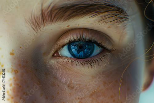 Close up perfect blue eye