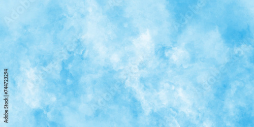 Abstract Sky cloud landscape blue background with tiny clouds, shiny and clear painted light blue clouds watercolor background, sky clouds  for wallpaper backdrop background. photo