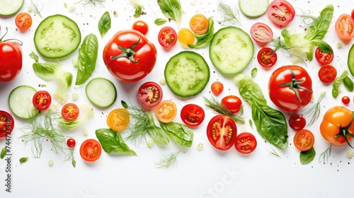 Various vegetables on a clean white background, perfect for food or health-related designs