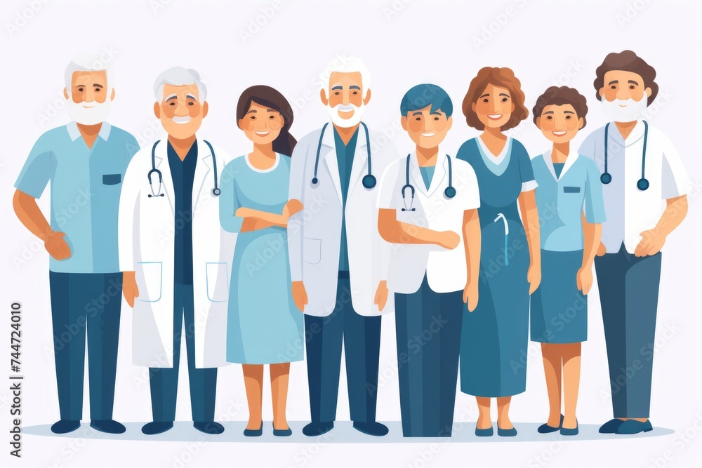 Group of doctors and nurses in unity, suitable for healthcare concepts Group of doctors and nurses in unity, suitable for healthcare concepts