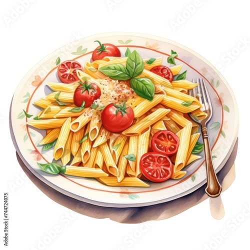 Watercolor Pasta Dish Clipart Whet Your Appetite with Vivid Detail