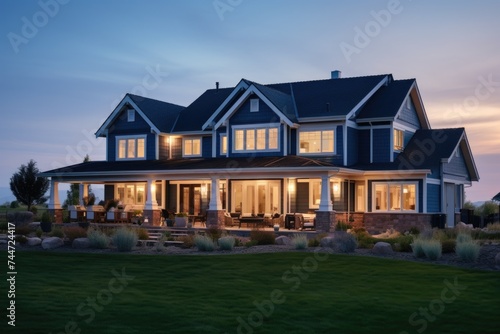 A picture of a spacious house with numerous windows. Suitable for real estate or architecture projects