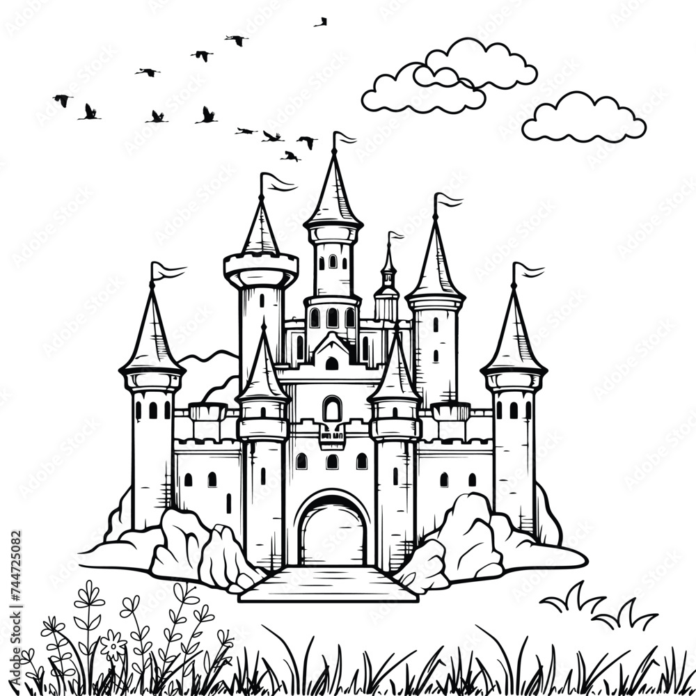 fairy tale castle, castle with cloud fairy tale castle, castle with cloud