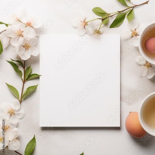 Blank White Frame Mockup for Print Flatlay PNG Clipart