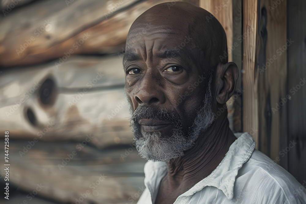 Close up portrait of bearded african american senior man Close up portrait of bearded african american senior man