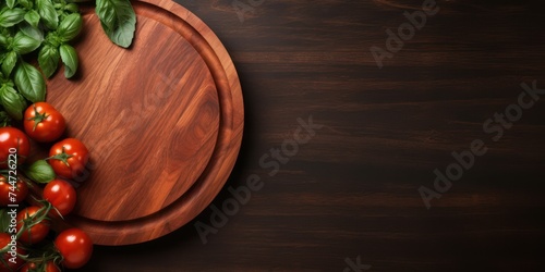 Top View Italian Tomato Sauce for Pasta and Pizza on Wooden Chopping Board