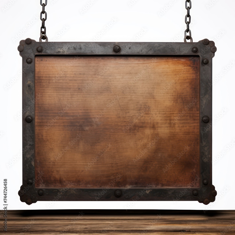 Rustic Wooden Plaque with Metal Frame Perfect Wall Decor Rustic Wooden Plaque with Metal Frame Perfect Wall Decor