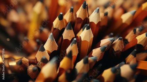 A bunch of pencils arranged together. Suitable for educational and office concepts photo