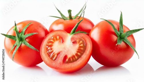 tomato isolated tomato whole half and slice on white background tomatoes with clipping path