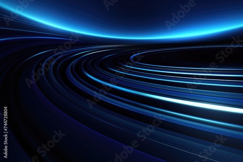 Abstract blue and black background with curved lines. Suitable for graphic design projects