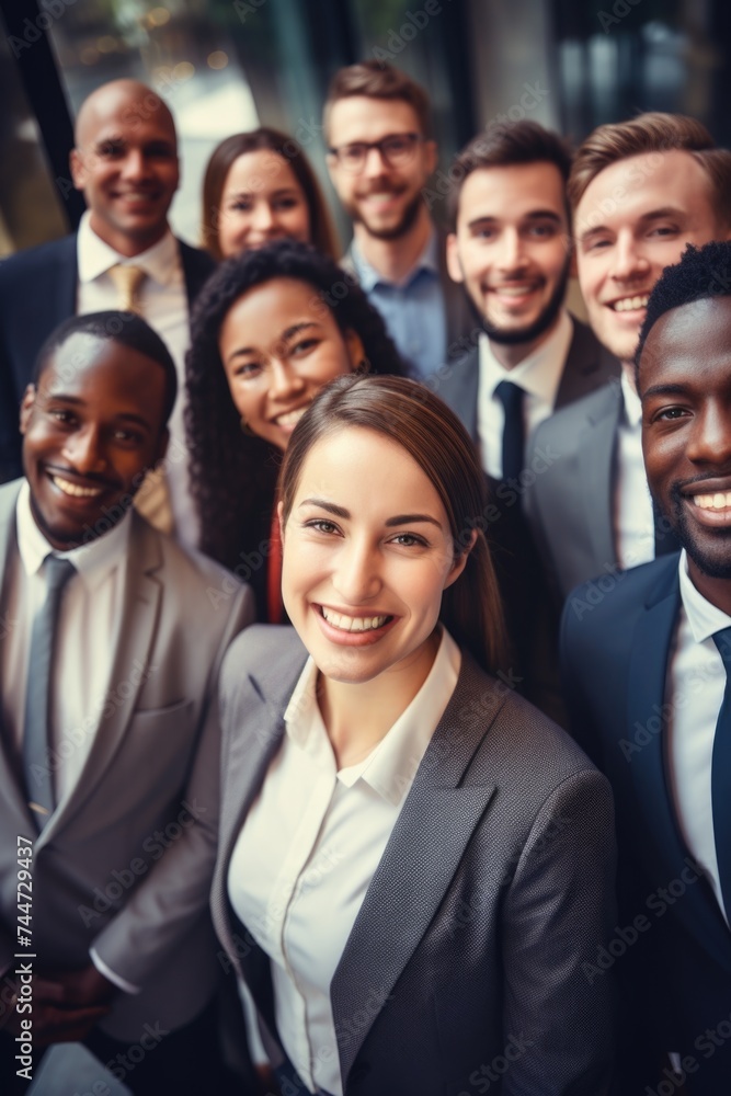 A group of business people posing for a professional picture. Suitable for business and teamwork concepts A group of business people posing for a professional picture. Suitable for business and teamwork concepts