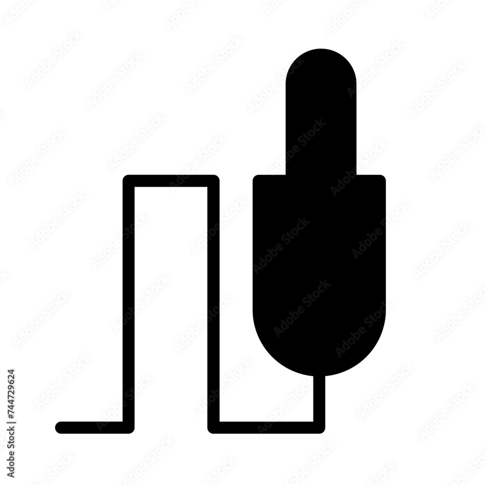 Audio Cable Input Glyph Icon Audio Cable Input Glyph Icon