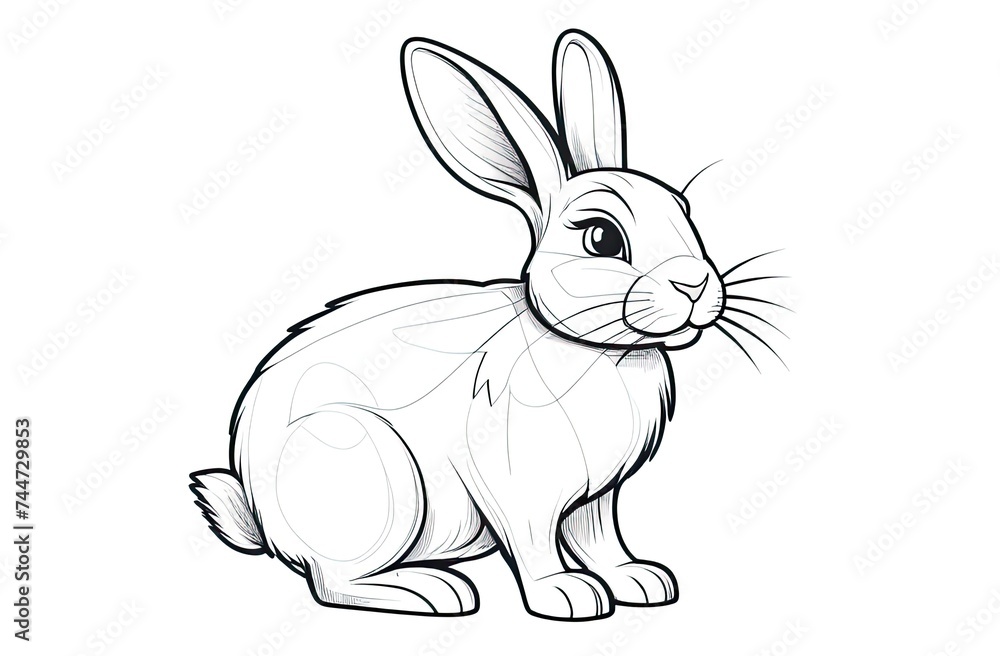 full-length pencil drawing of a hare, rabbit, outline, logo, illustration on a light background, children's creativity full-length pencil drawing of a hare, rabbit, outline, logo, illustration on a light background, children's creativity