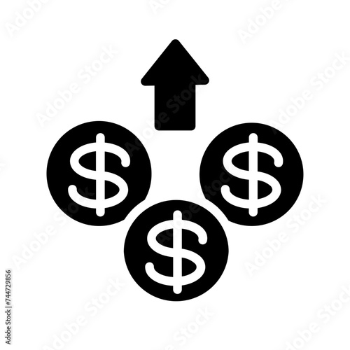Growth Increase Money Glyph Icon