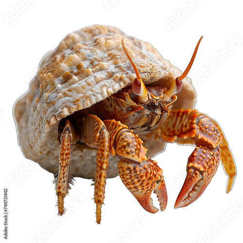 hermit crab isolated on transparent background ,generative ai
