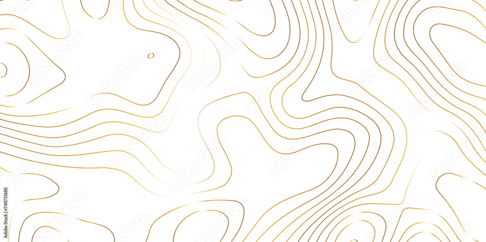 Abstract pattern with lines Topographic map. Geographic mountain relief . Modern design with white background golden line wavy pattern design. Background for desktop, topology, digital art .