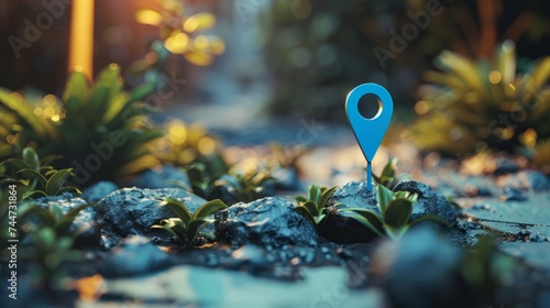 Discover the Perfect Blue Location Symbol Pin Icon: Your Ultimate Navigation Locator for Travel, GPS Direction, and Map Marking - Stunning 3D Render for Graphic Designs