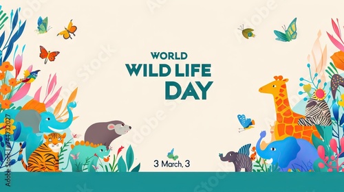 World wildlife day celebration banner