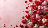 Valentine's day background with assorted hearts