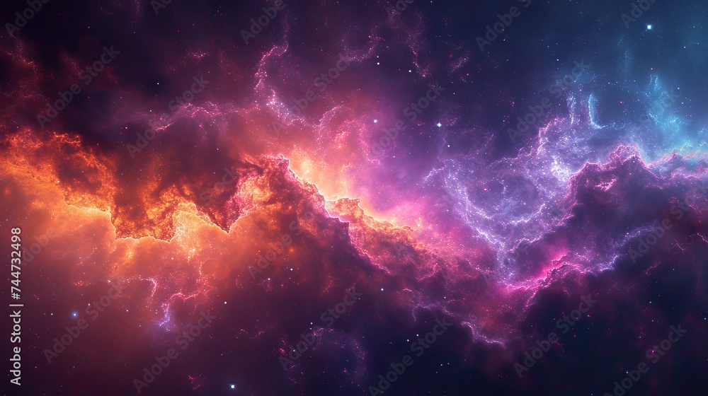 Cosmic nebula in vivid colors - obrazy, fototapety, plakaty 