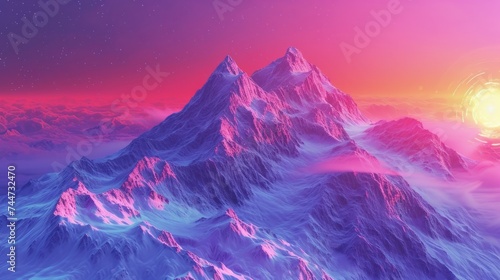 3D CG rendering of Mountain peak. High resolution image. 3D illustration. © Moesy-TM