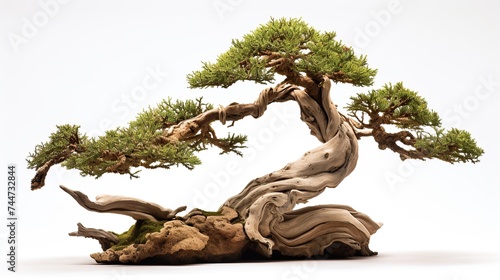 green bonsai tree Isolated on white background