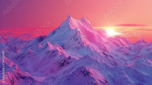 3D CG rendering of Mountain peak. High resolution image. 3D illustration.