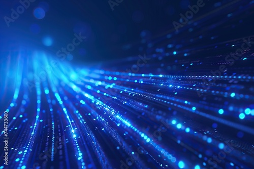 Futuristic blue fiber optic technology background