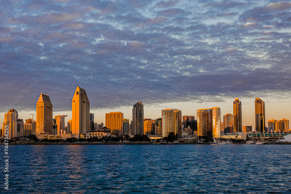 Fototapeta premium San Diego Skyline Sunset