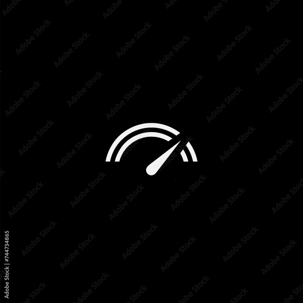 Speedometer icon isolated on black background Speedometer icon isolated on black background