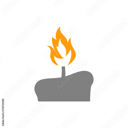 candle with fire for religious commemoration and party