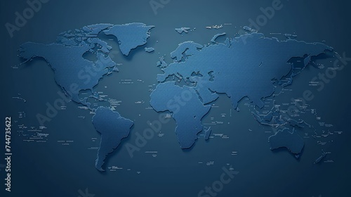 Explore the world: high-detailed political map in mercator projection - simple flat vector illustration available on adobe stock