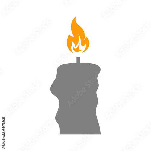 candle with fire for religious commemoration and party